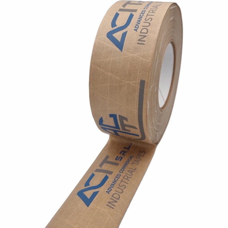 CUSTOM Packaging Tape 100ft, Printed Water Activated Tape, Gummed Tape,  Reinforced Kraft Tape, Printed Packaging Tape 