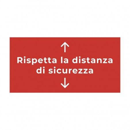 Adesivo segnaletico per pavimento RISPETTA LA DISTANZA - DOPPIA